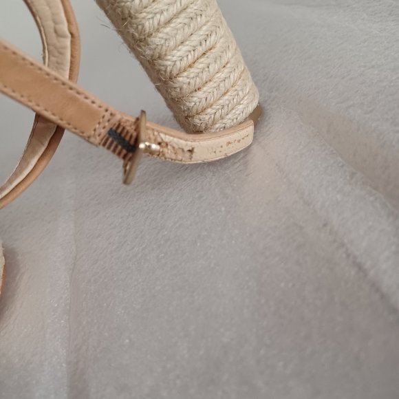 Talbots Tan Heels Sandals Leather Upper Spadrilles - Picture 10 of 13